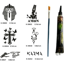 Airbrush Tattoo Farklı Inançlar Tüp Kına Ve Fırça Li Tattoo Geçici Dövme Seti