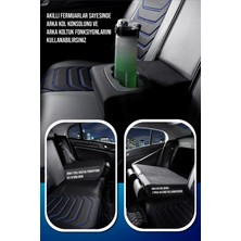 Deniz Tuning bmw 5 Serisi 518 Lüx Uyumlu Deri Oto Koltuk Kılıfı 5'li Set Tam Takım Lıne Siyah Mavi