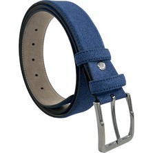 Süzer Deri 4 Cm. Klasik  Süet Erkek Kemer Lacivert