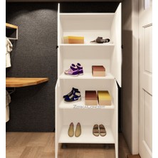 Zerka Concept Sarvel Mdf 4 Raflı Çok Amaçlı Mutfak Banyo Ayakkabılık Dolap 60CM