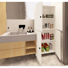 Zerka Concept Mut Mdf 4 Raflı Çok Amaçlı Mutfak Banyo Ayakkabılık Dolabı 50CM