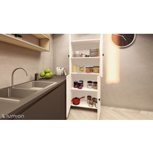 Zerka Concept Evora Mdf 4 Raflı Çok Amaçlı Mutfak Banyo Ayakkabılık Dolap 70CM