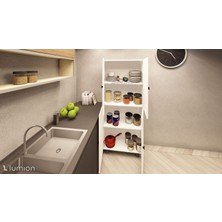 Zerka Concept Evora Mdf 4 Raflı Çok Amaçlı Mutfak Banyo Ayakkabılık Dolap 70CM