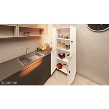 Zerka Concept Evora Mdf 4 Raflı Çok Amaçlı Mutfak Banyo Ayakkabılık Dolap 70CM