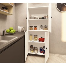 Zerka Concept Valentu Mdf 4 Raflı Çok Amaçlı Mutfak Banyo Ayakkabılık Dolap 60 cm