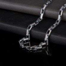 Tesbih Sepetim 925 Ayar Gümüş Oksitli Model Erkek Halat Zincir