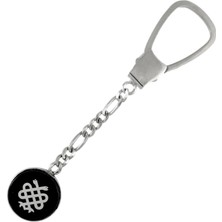 Tıp Amblemli 925 Ayar Gümüş Oltu Taşlı İsimli Anahtarlık