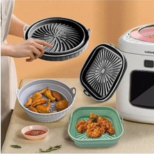 Hane Katlanabilir 2x Adet Silikon Yanmaz - Yıkanabilir Kare Airfryer Kalıbı