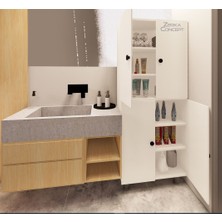 Zerka Concept Poli Çok Amaçlı Mutfak Banyo Ayakkabılık Dolabı 180 cm 6 Bölmeli