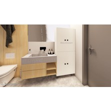 Zerka Concept Poli Çok Amaçlı Mutfak Banyo Ayakkabılık Dolabı 180 cm 6 Bölmeli