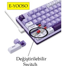 E-Yooso Z-94 Mekanik Klavye Beyaz Mor (Kırmızı Switch)