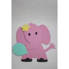 Ilgaz Shop Design Lazer Kesim Sevimli Fil Bebek ve Çocuk Odası Duvar Dekoru & Kapı Süsü