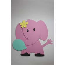 Ilgaz Shop Design Lazer Kesim Sevimli Fil Bebek ve Çocuk Odası Duvar Dekoru & Kapı Süsü