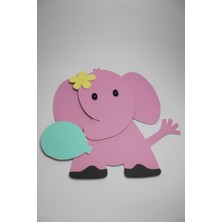 Ilgaz Shop Design Lazer Kesim Sevimli Fil Bebek ve Çocuk Odası Duvar Dekoru & Kapı Süsü