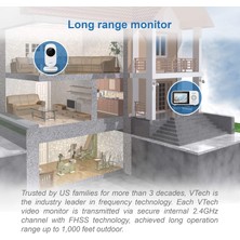 Vtech VM819-2 Video Bebek Monitörü - 19 Saat Pil Ömrü - 2 Kamera