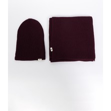 Altınyıldız Classics Erkek Bordo Rüzgar Geçirmez Sıcak Tutan Triko Atkı-Bere Set