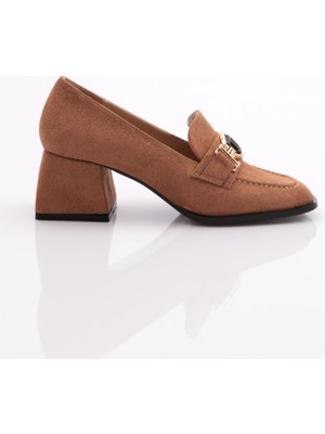 DGN 366 Kadin Yuvarlak Tokali Topuklu Ayakkabi