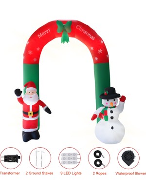 Buyfun 8 Ft Noel Şişirme Kemeri Dış Mekan Süslemeleri Su Geçirmez (Yurt Dışından)