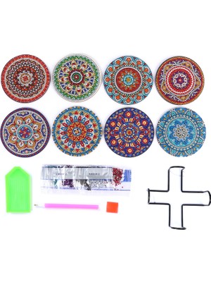 Buyfun Dıy Diamond Paint Christmas Coasters Pack 8 Seramik Içecek (Yurt Dışından)