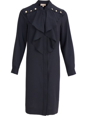 Aker Volanlı Düğme Detaylı Tunik