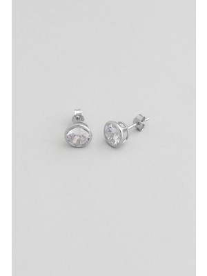 So CHIC Minimal Erkek Gümüş Tek Taş Küpe