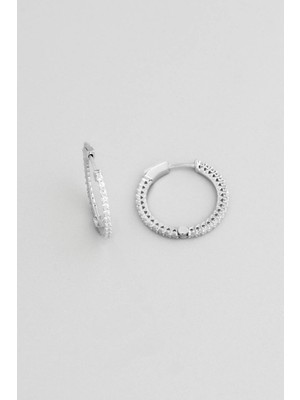 So CHIC Klasik Tasarım 18 Ayar Beyaz Altın Kaplama Gümüş Küpe