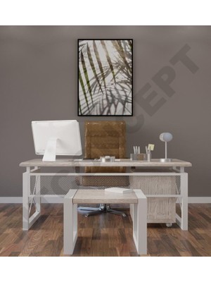 Ntconcept Kio Doğal Ahşap Üçlü Ofis ve Çalışma Odası Takımı