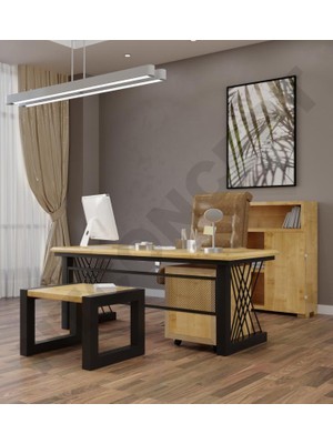 Ntconcept Alwin Doğal Ahşap Dörtlü Ofis ve Çalışma Odası Takımı