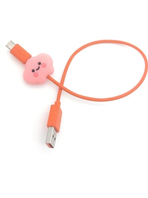 Spelt Şarj Kablosu Kablo Ucu Koruyucu Koruma Kaplama Figür Pink Cloud