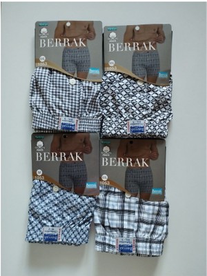 Berrak 1053 4'lü (4 Adet) Pamuk Penye Rahat Kesim Erkek Boxer