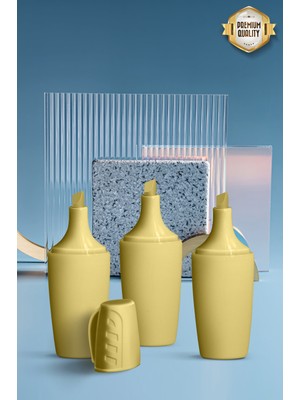 Tibbon 3 Lü Sarı Fosforlu Kalem Seti Hızlı Kuruyan Mürekkep ile Leke Bırakmadan Yazın