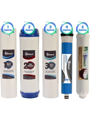 LifeTech 5 Aşama Full Filtre Seti (Membran Filtreli)