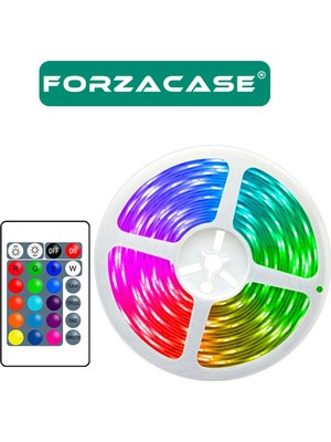 Forzacase Uzaktan Kumandalı Rgb LED 5 Metre Şerit Gökkuşağı Işık Şeridi LED Işığı - FC187