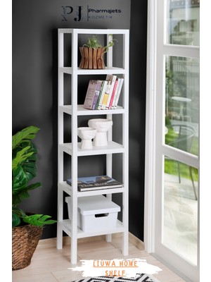 Liuwa Shelf 6 Katlı Düzenleyici Raf Ünitesi Beyaz, Kitaplık, Banyo, Mutfak Rafı. Ayakkabılık, Organizer