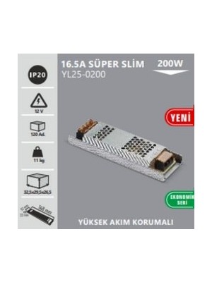 Noas 200W 16.5A Super Slım Trafo