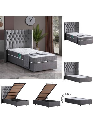 Setay Matilda Tek Kişilik Mdf Baza , Gri (Başlık-Yatak Hariç)