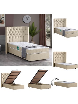 Setay Matilda Tek Kişilik Mdf Baza - Krem (Başlık-Yatak Hariç)