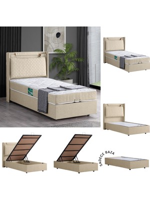 Setay Zagreb Tek Kişilik Mdf Baza - Krem (Başlık-Yatak Hariç)