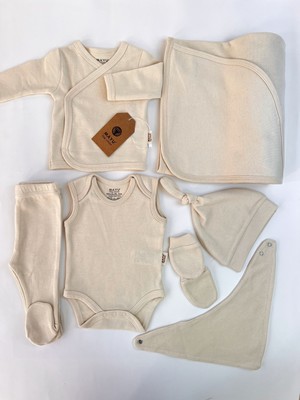 Mayu Baby Collection 7'li Natural Hastane Çıkışı, Sertifikalı  Doğal Pamuk,