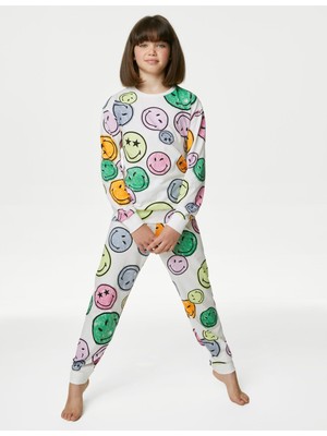 Marks & Spencer Saf Pamuklu Smileyworld™ Pijama Takımı