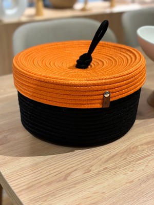 Mavaux Walnut Kapaklı Jüt Sepet