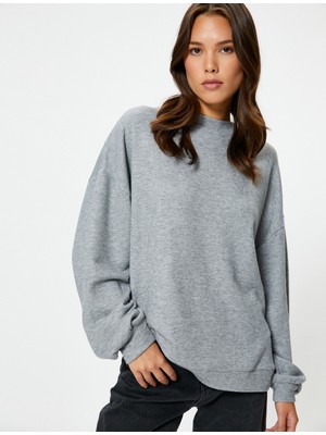 Koton Oversize Sweatshirt Bisiklet Yaka Balon Kollu