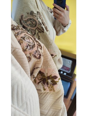 Deseo Boutique Kadın Kol ve Sırt Kısmı Işlemeli Standart Beden Özel Şık Kimono Ceket