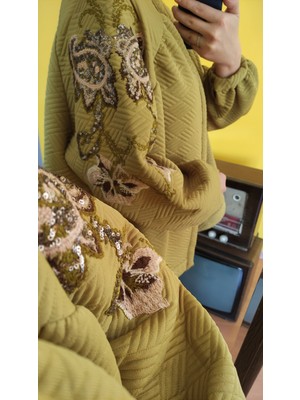 Deseo Boutique Kadın Kol ve Sırt Kısmı Işlemeli Standart Beden Özel Şık Kimono Ceket
