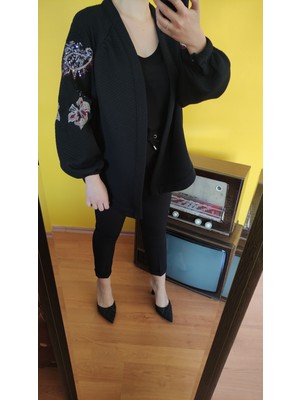 Deseo Boutique Kadın Kol ve Sırt Kısmı Işlemeli Standart Beden Özel Şık Kimono Ceket
