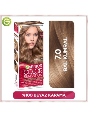 Garnier Çarpıcı Renkler Kalıcı Krem Saç Boyası 7.0 Bal Kumral – Amonyaksız Formül, Yoğun Parlaklık ve Tam Beyaz Kapatma