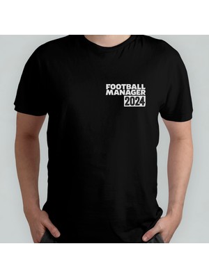 Pixxa Football Manager 2024 - Fm 2024 %100 Pamuklu Bisiklet Yaka T-Shirt Model - 3