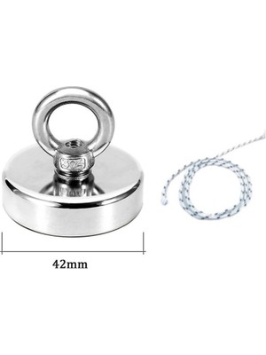 Hdg Güçlü Halkalı Neodyum Pot Mıknatıs - 42MM Çap - Kanca Kurtarma Mıknatısı Fishing Magnet