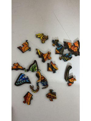 Galapars 3 D Ahşap Hayvan Puzzle Papağan