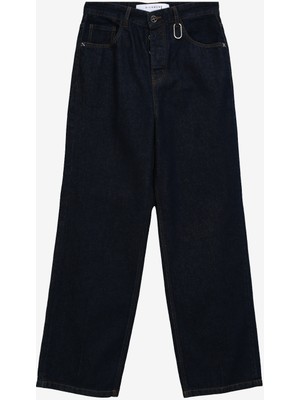 John Richmond Normal Bel Normal Paça Straight Lacivert Erkek Denim Pantolon Uma23068Je